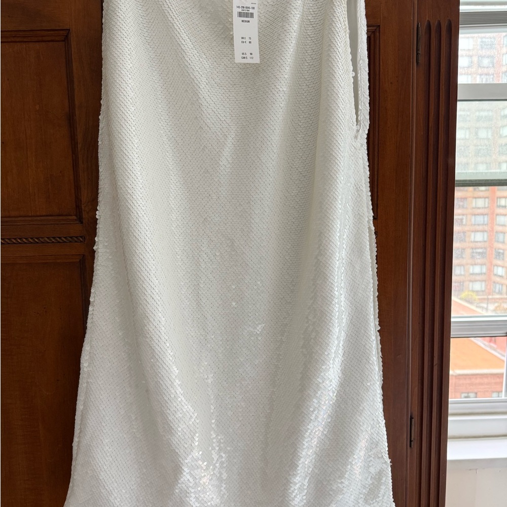 Abercrombie and Fitch Elegant White Sequin Dress